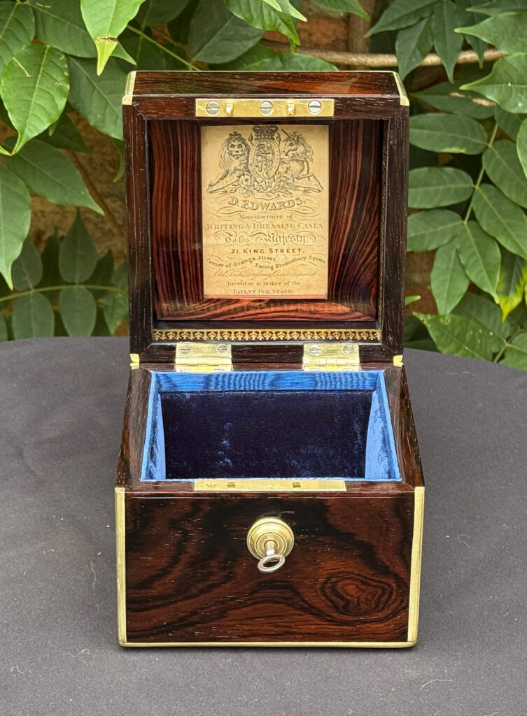 Front internal view of a Miniature Antique Jewellery Box by David Edwards.