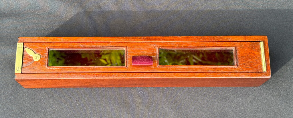 Top view of the removable travelling box from an Antique Jewellery Box with Secret Internal Travelling Box and Glass Display Area.