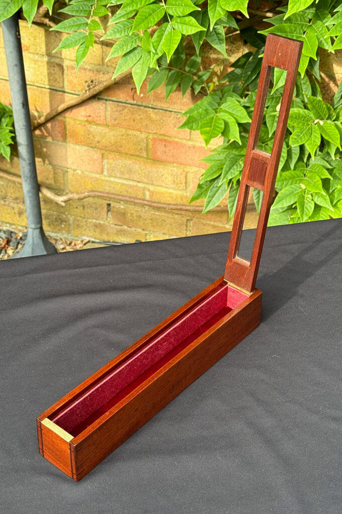 Internal view of the travelling box from an Antique Jewellery Box with Secret Internal Travelling Box and Glass Display Area.
