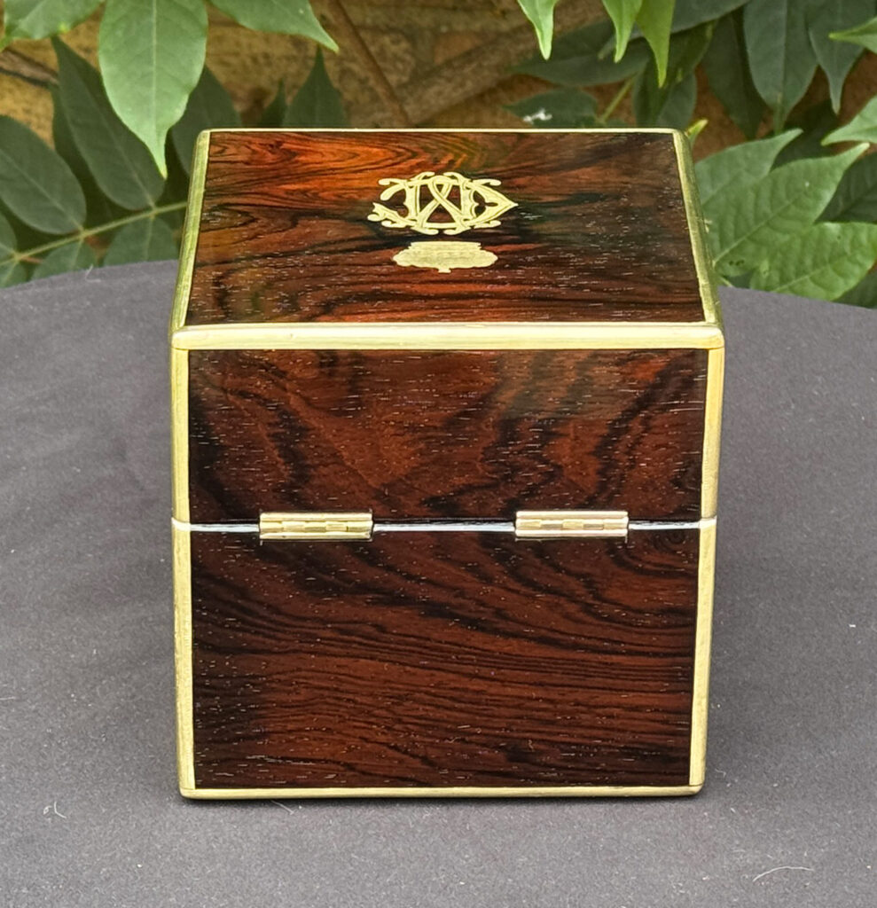 Rear view of a Miniature Antique Jewellery Box by David Edwards.