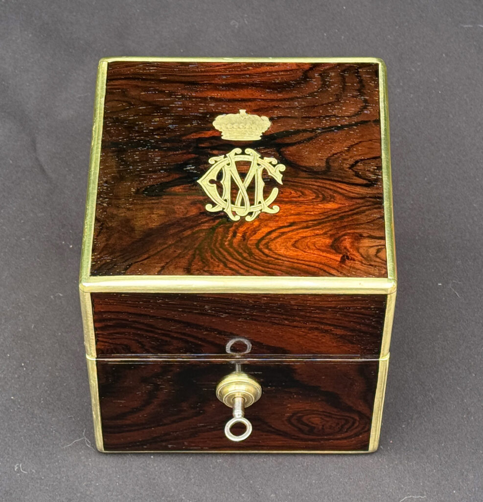 Overhead view of a Miniature Antique Jewellery Box by David Edwards.