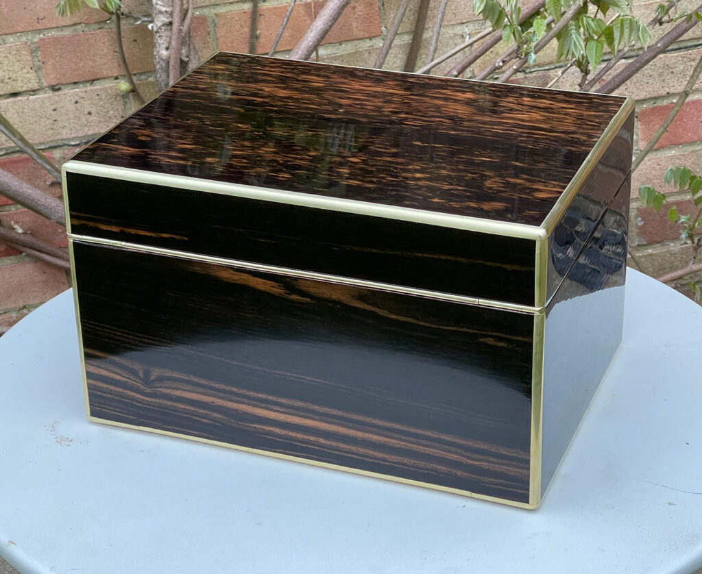 Rear view of an Antique Jewellery Box in Coromandel.