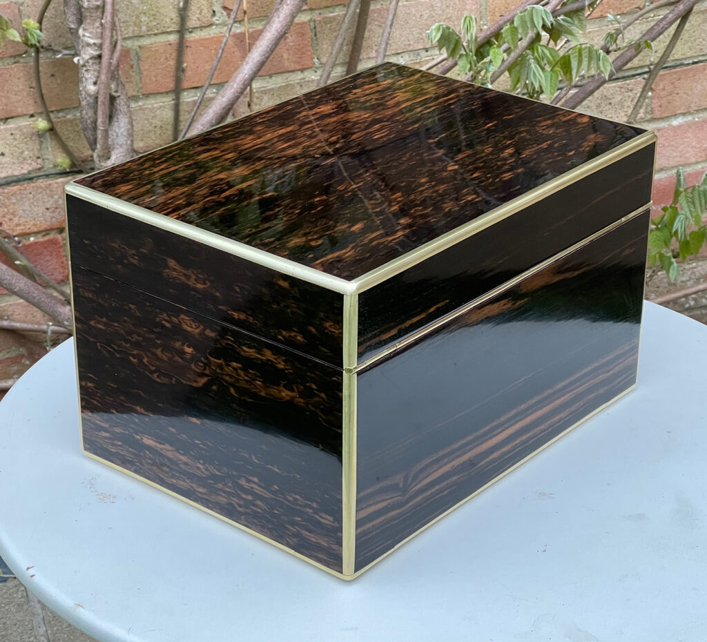 Rear right view of an Antique Jewellery Box in Coromandel.