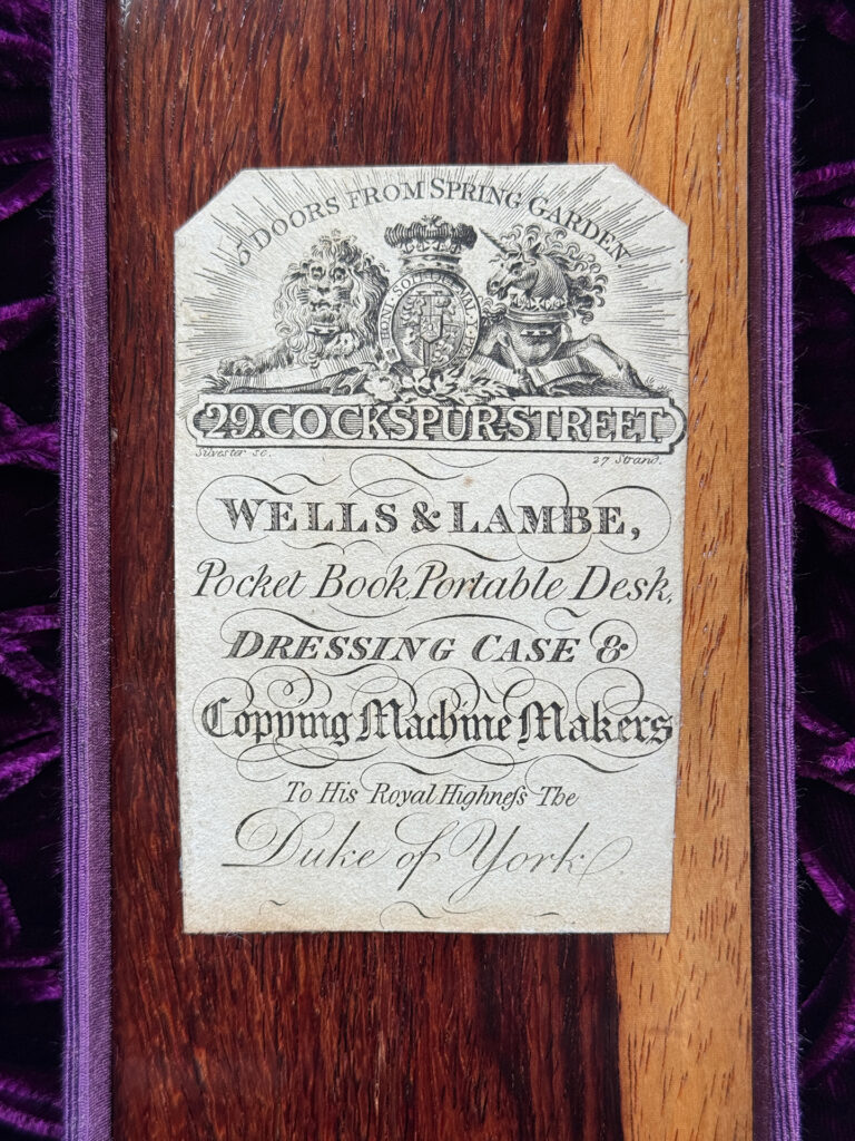 Wells & Lambe paper manufacturer's label.