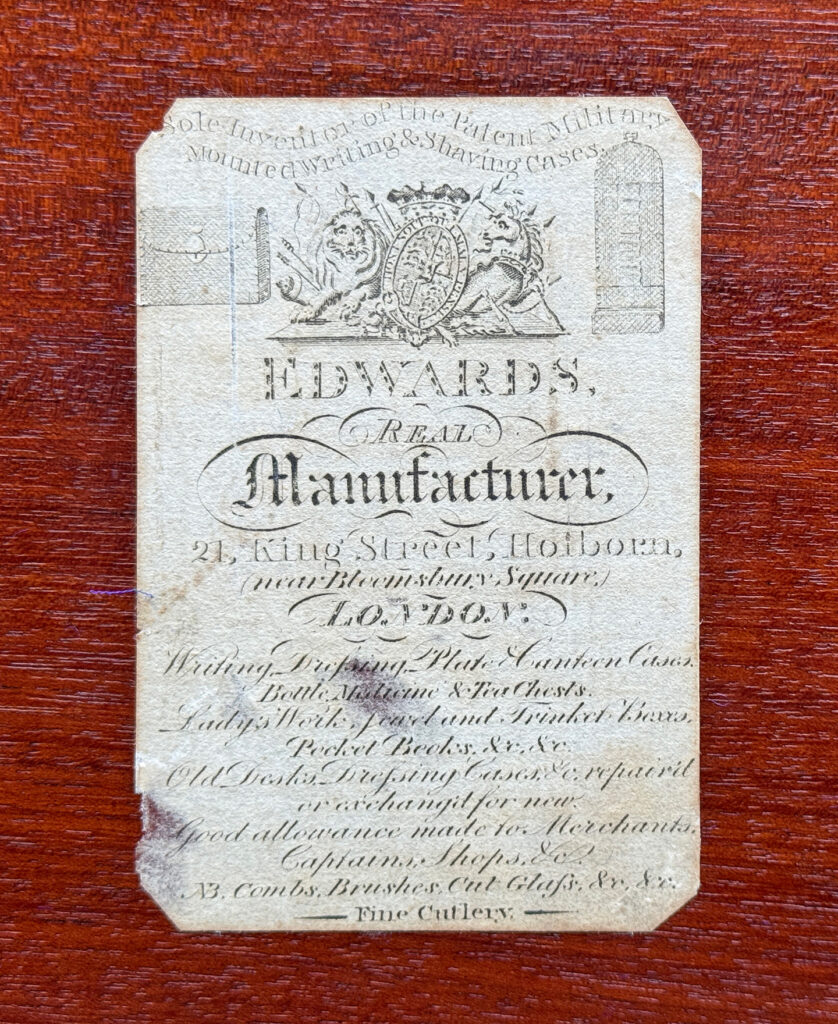 Paper manufacturers label belonging to David Edwards.